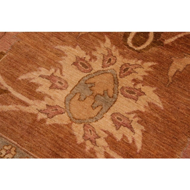 Textile 1980s Rustic Brown/Gold Wool Rug - 9'11" X 13'11" For Sale - Image 7 of 10