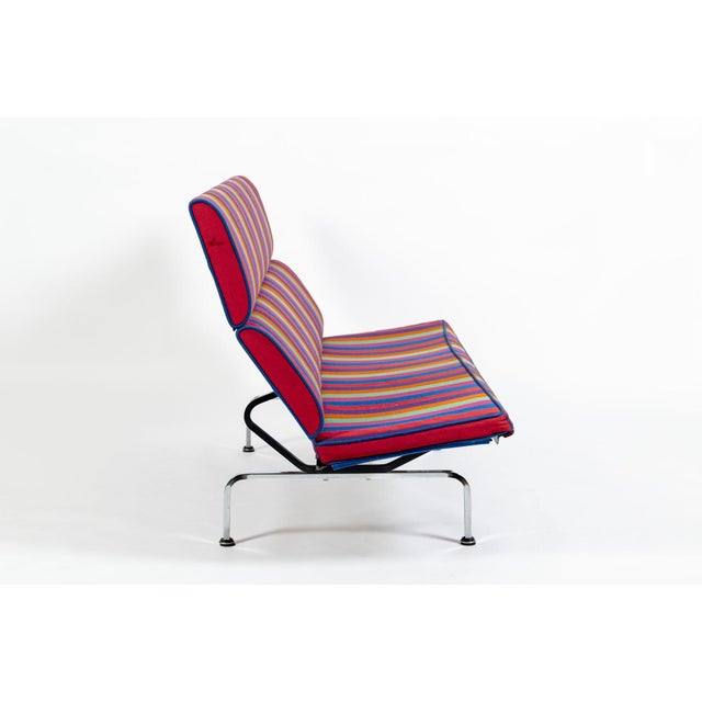 Mid Century Sofa Compact Eames for Herman Miller, Alexander Girard Striped Fabric, 1970s For Sale In Detroit - Image 6 of 18