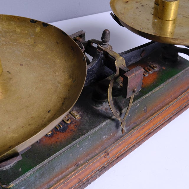 Painted Brass and Cast Iron Commercial Scale, France, 1880s For Sale - Image 10 of 18