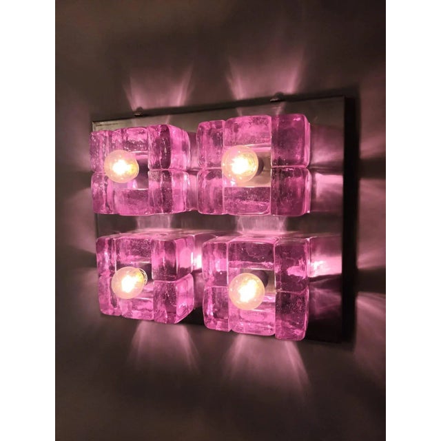 Mid 20th Century Amethyst Cube Sconces by Poliarte For Sale - Image 6 of 7