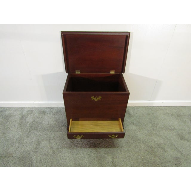 1980s Rare Kittinger Solid Mahogany Lift Lid Chest For Sale - Image 5 of 10