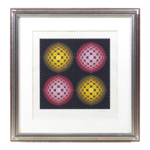 Victor Vasarely Mid Century Framed Serigraph