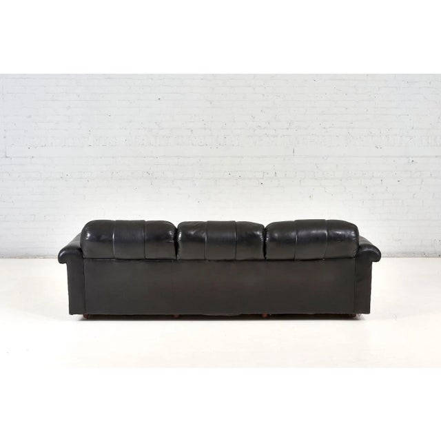 Black De Sede Black Leather Sofa, 1970 For Sale - Image 8 of 12