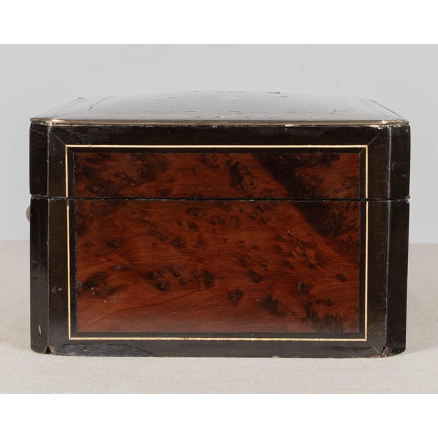 19th Century Napoleon III Marquetry Box, Mother of Pearl Inlay For Sale - Image 9 of 16