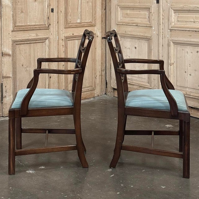 Wood Set of 10 Edwardian Mahogany Dining Chairs Includes 2 Armchairs For Sale - Image 7 of 18