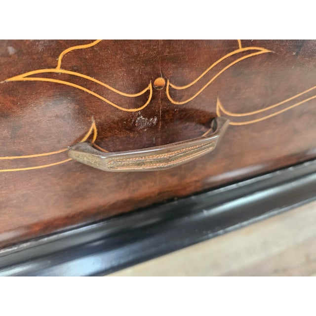 Mahogany-Paneled Entrance or Dressing Table with Mirrored Top, 1960 For Sale - Image 9 of 13