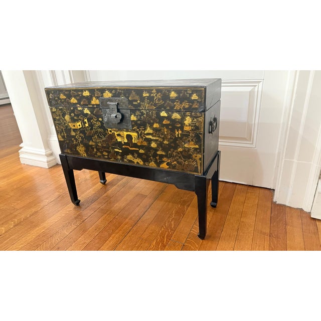 Chinese Early 1900s Antique Small Chinese Chest With Certificate of Authenticity For Sale - Image 3 of 12