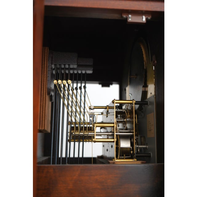 Wood Ethan Allen Mahogany Tall Case Grandfather Clock For Sale - Image 7 of 12