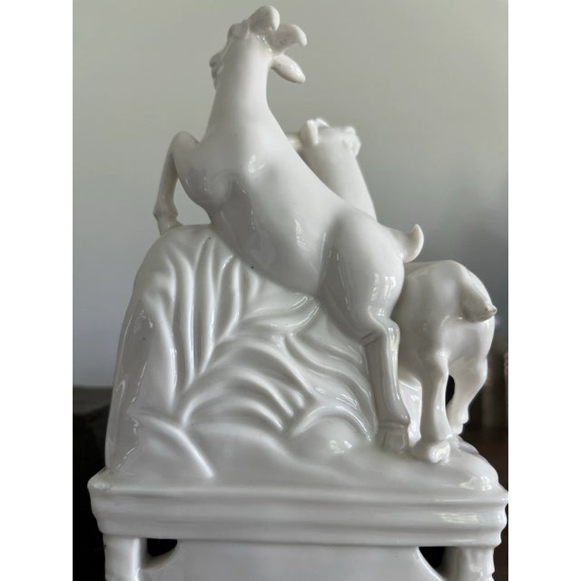 Vintage Blanc De Chine “Three Auspicious Goats” Ceramic Figure For Sale - Image 9 of 12