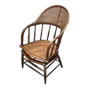 Vintage Regency Cane and Oak Chair