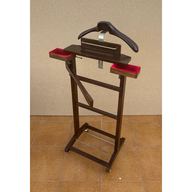 Mid 20th Century Wooden Valet Stand with Hanger and Storage Trays For Sale - Image 9 of 12