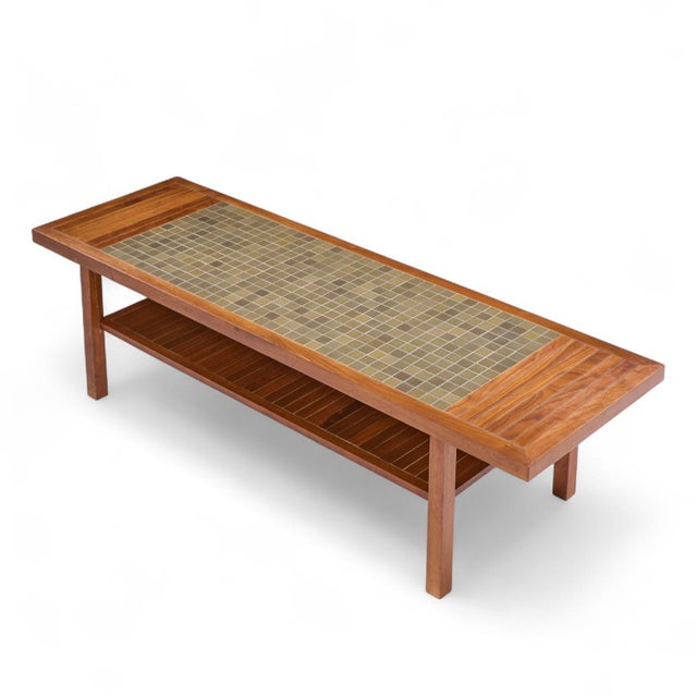 Jane and Gordon Martz for Marshall Studios Walnut and Tile Coffee Table For Sale - Image 9 of 9