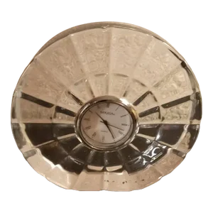 1980s Mikasa Crystal Mantle or Desk Clock