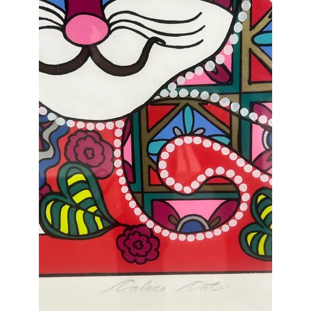 Mara Lynn Abboud Calico Cats Screenprint Artist Proof , Signed & Framed 1990's For Sale - Image 13 of 18