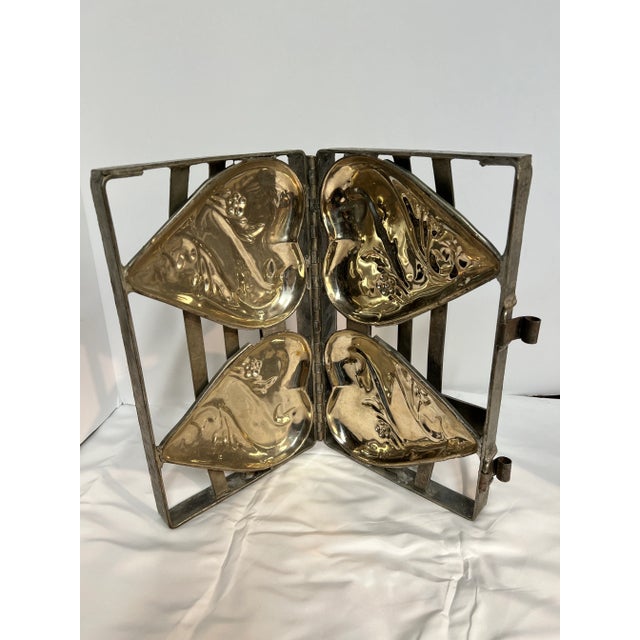 Late 20th Century Metal Double Hinged Large Heart Chocolate Mold For Sale - Image 4 of 7