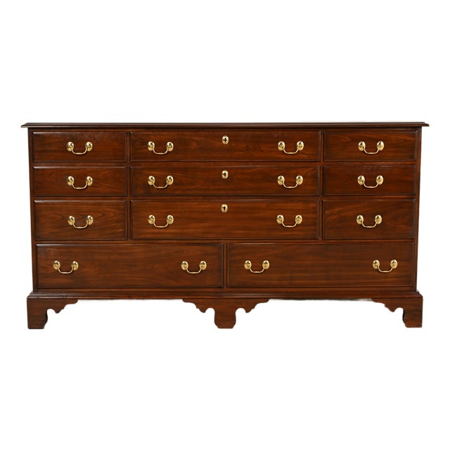 Harden Furniture Georgian Solid Cherry Wood Eleven-Drawer Dresser For Sale