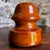 Industrial Vintage 1930 Lapp Caramel Brown Glazed Porcelain Insulator For Sale - Image 3 of 6