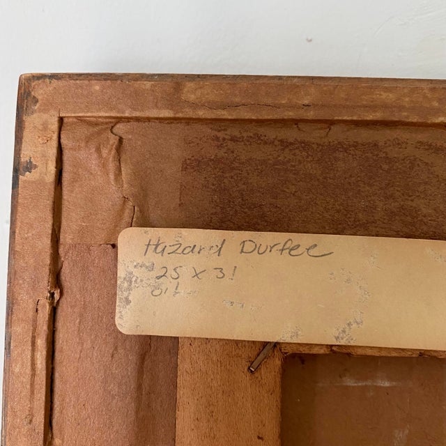 Wood Late 20th Century Hazard Durfee Oil on Board Painting For Sale - Image 7 of 8
