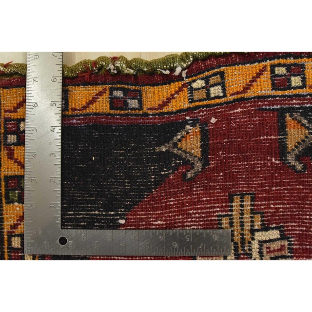 Red Malatya Rug 1’8” X 3’3” Red Wool Vintage Tribal Hand-Knotted Oriental Carpet For Sale - Image 8 of 8