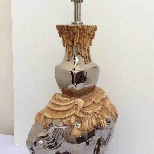 Contemporary Mercury Style Finish Ceramic Elephant Lamp For Sale - Image 3 of 8