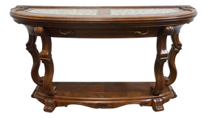 Aico Michael Amini Jane Seymour Platine De Royale Contemporary French Provincial 60" Console Table 09223-229 - Light Espresso Finish