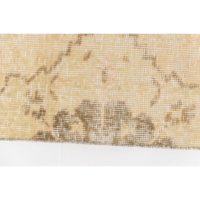 Tan Mid 20th Century Home Living Tan Colour Oushak Runner For Sale - Image 8 of 9