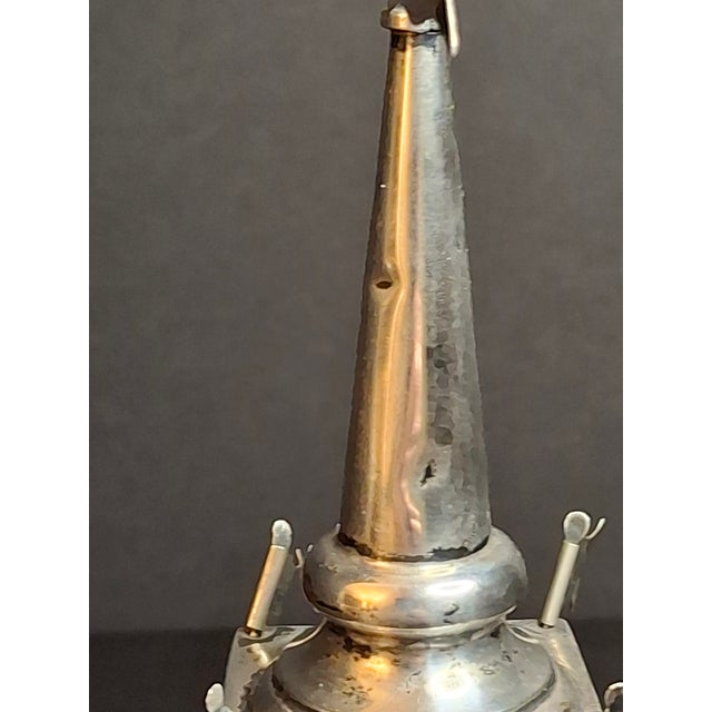 Silver Vintage Sterling Silver Besamim Spice Tower Havdalah Judaica Bells Flags 72g For Sale - Image 8 of 17