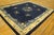 Chinese Antique 1900s Navy Chinese Peking Carpet 8'4" X 9'10" Floral Design Handmade Rug For Sale - Image 3 of 9