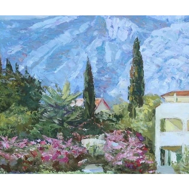 Mountain Landscape Antique Oil Painting Original Soviet Art Ukrainian Artist Zhezher A. 50-60 For Sale - Image 4 of 6