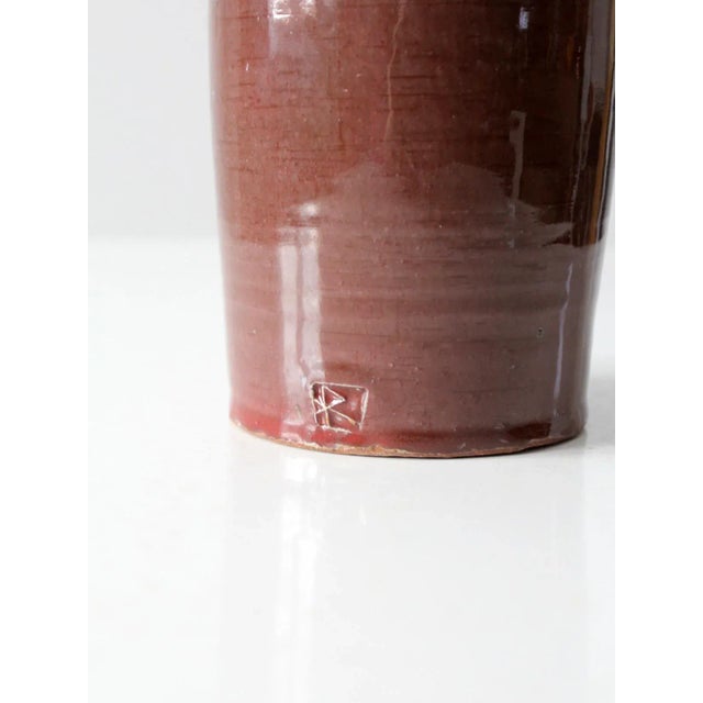 Late 20th Century Vintage Studio Pottery Vase For Sale - Image 5 of 12