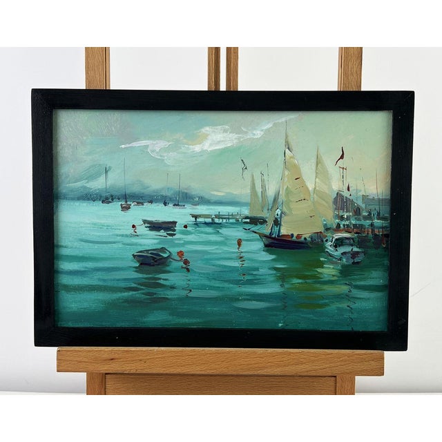 *** ABOUT THIS PAINTING *** * TITLE: ""Evening sunset at sea"" * ARTISTS: Yuriy Suprunchuk * SIZE: 20x30 cm/7.87x11.81...