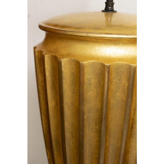 Wood Pair of Art Deco Style Giltwood Table Lamps (Priced Individually) For Sale - Image 7 of 7