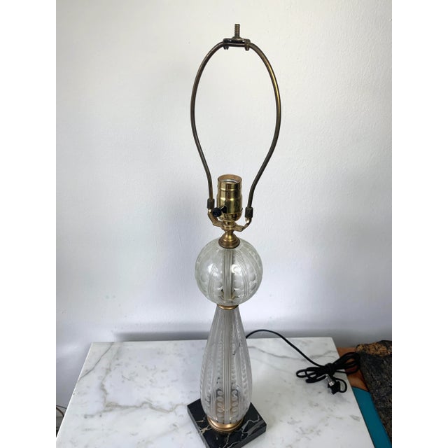 1940's Hollywood Regency Mid-Century Etched & Cut Glass Lamp For Sale - Image 12 of 13