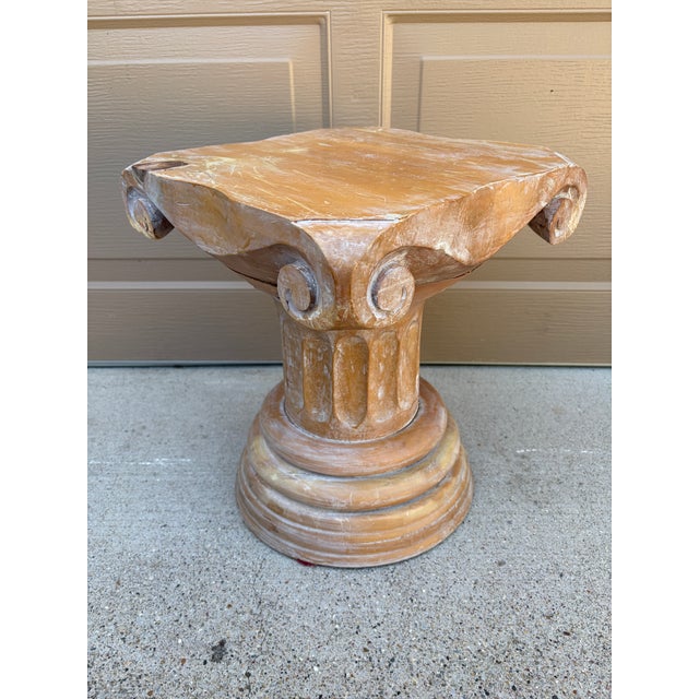 Late 20th Century Iron Verdigris Sundial on Neoclassical Carved Wooden Columnar Pedestal Stand For Sale - Image 11 of 12