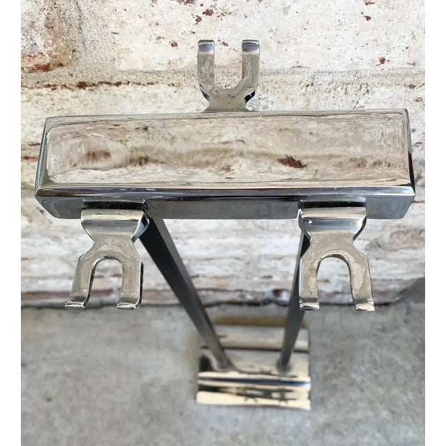 Modern Mid 20th Century Chromed Handled and Iron Modern Fireplace Tool Set For Sale - Image 3 of 13