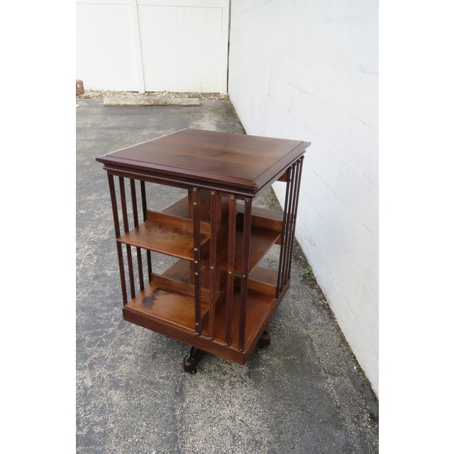 John Danner Co Early 1900s Mahogany Revolving Swivel Bookcase 6178 For Sale - Image 11 of 18