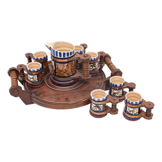 Drinks Service by Paul Fouillen, 1940s, Set of 10 For Sale