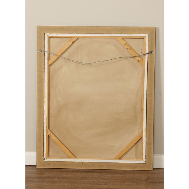 Mid 20th Century Roman Fresco Oil Painting Signed 'Fabriano' with Black Frame For Sale - Image 17 of 18