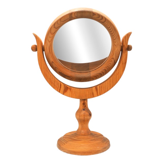 Swedish Rustic Pine Mirror, 1970s For Sale