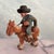 Early 20th Century Early 20th Century Hand Carved Painted Old West Cowboys and Horses Pair For Sale - Image 5 of 7
