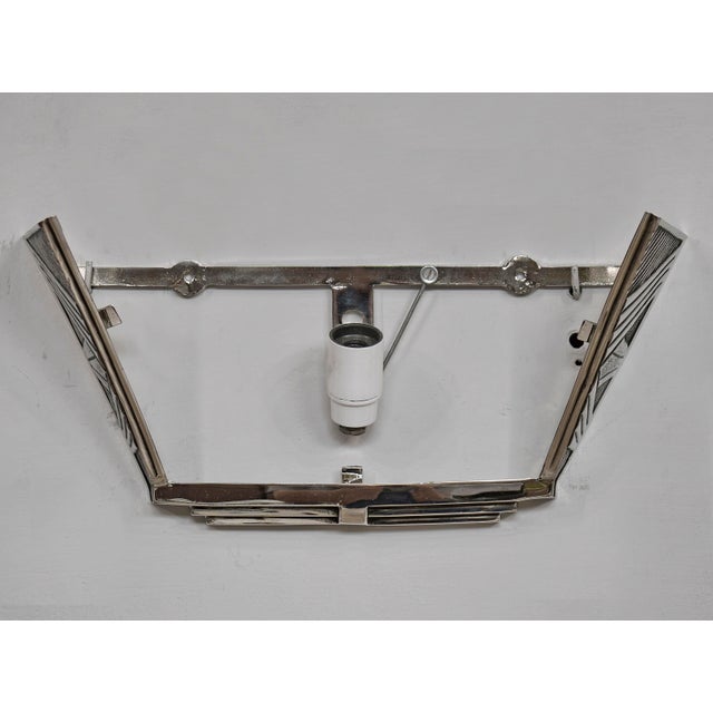 A Pair French Art Deco Wall Sconces by Hettier Et Vincent & Muller Freres 1930 France - 3 Pairs Available For Sale - Image 12 of 12