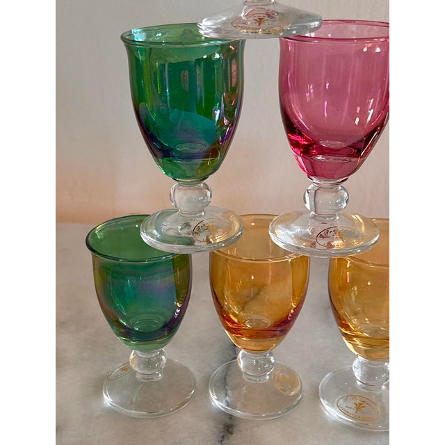 Complete Set of 6 Italian Cordial Glasses by I Preziosi - Labels Attached For Sale - Image 4 of 12