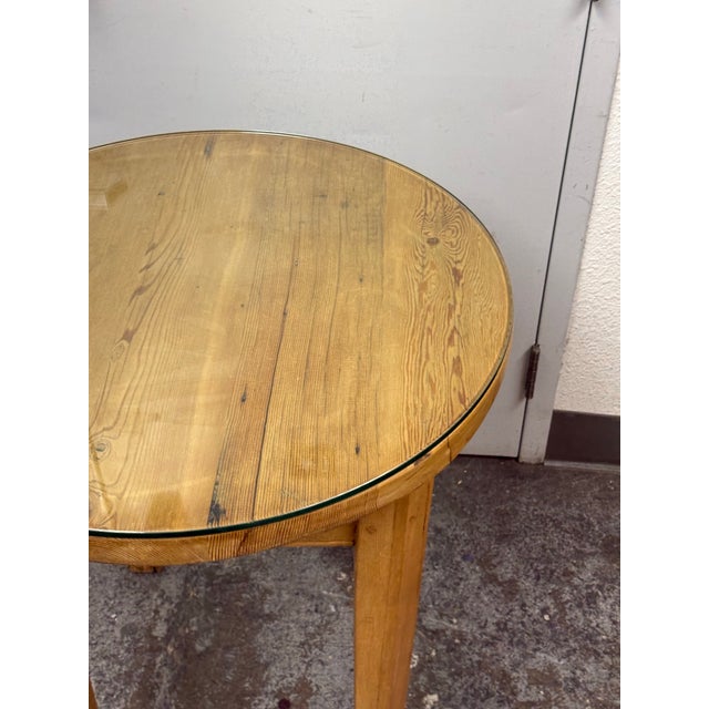 Wood Custom Design Pine + Glass Side Table For Sale - Image 7 of 12