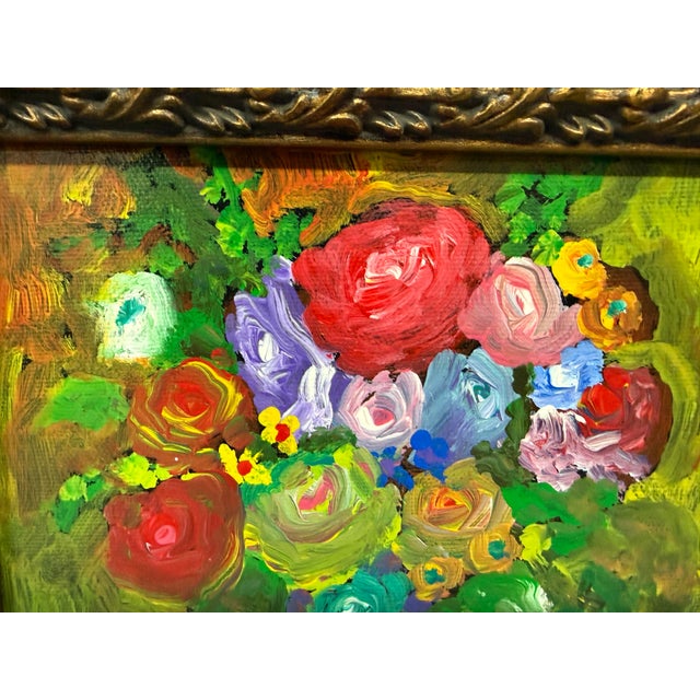 Impasto Flower Bouquet Painting, Framed For Sale - Image 9 of 12