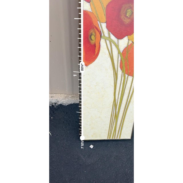 2010s Contemporary Textured Poppy Floral Wall Art Panels – Set of 2 For Sale - Image 5 of 6