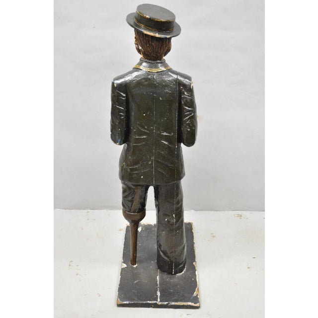 54" Tall Maritime Nautical Wood Peg Leg Seaman Bank Figure "Please Give a Penny" For Sale - Image 10 of 17