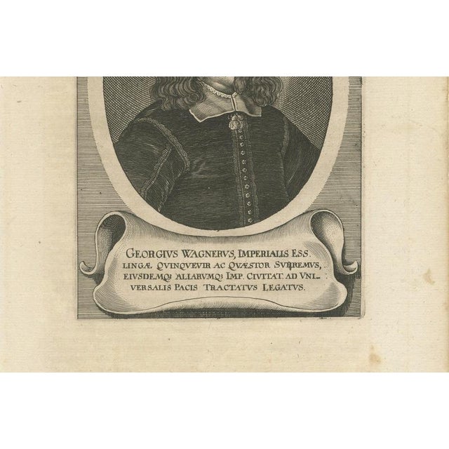 Peace of Westphalia Diplomat Georg Wagner Portrait Engraving, 1652 For Sale - Image 6 of 9
