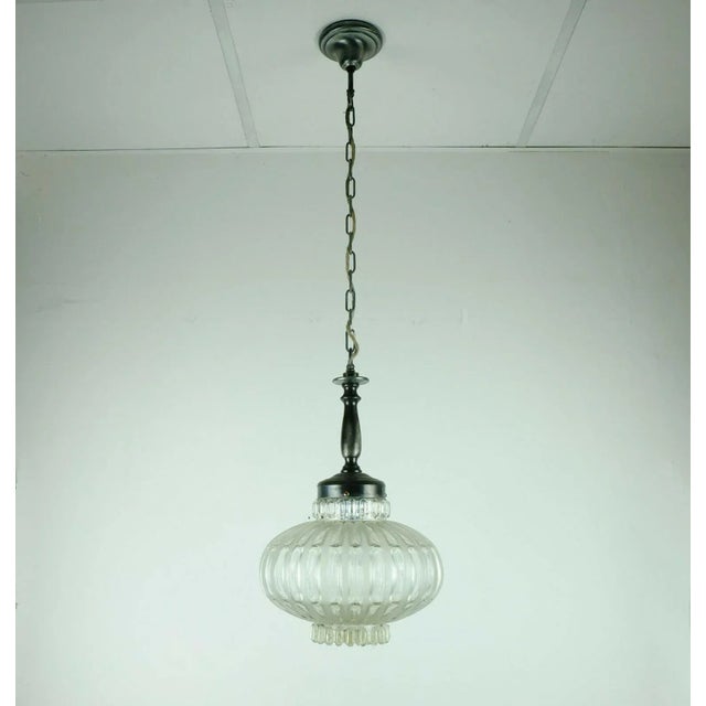 Mid-Century Metal, Bubble & Satin Glass Suspension Lamp, 1960s For Sale - Image 10 of 10