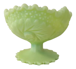 Large Fenton Custard Pinwheel Design Compote