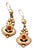 Gold Earrings with Reliefs and Flower-Shaped Applications, Set of 2 For Sale